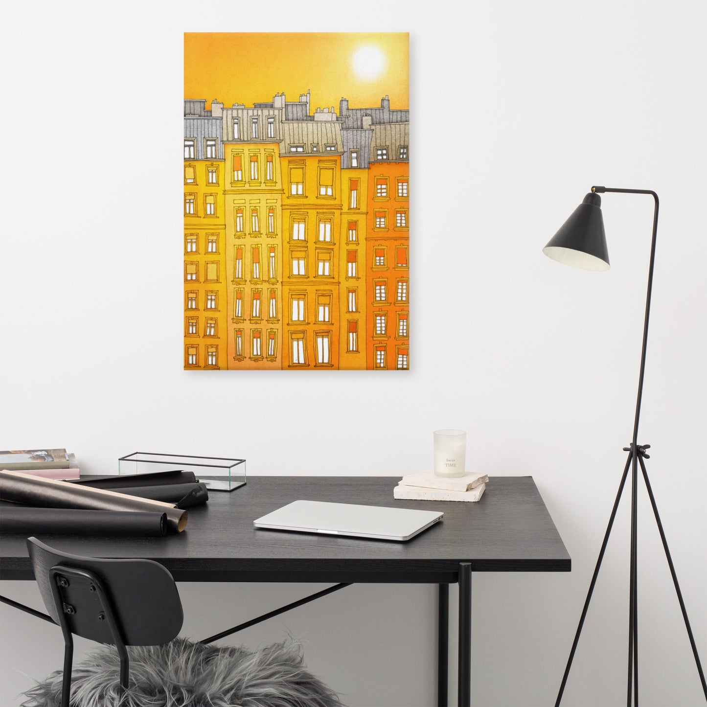 Yellow facade - Canvas Art Print
