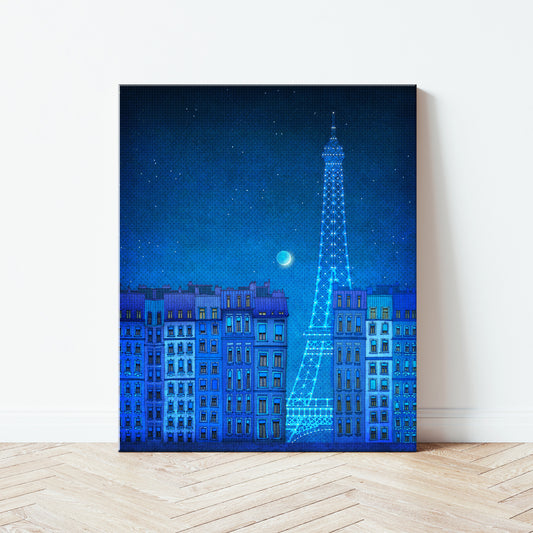 The lights of the Eiffel tower - Canvas Art Print