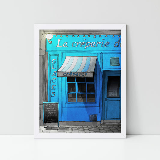 La Creperie (blue) - Framed Art Print