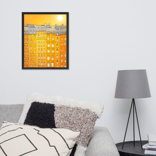 Yellow facade - Framed Art Print