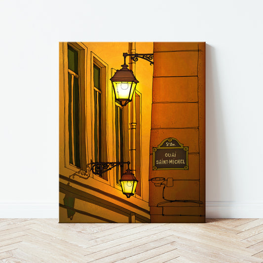 Quai St Michel (yellow) - Canvas Art Print
