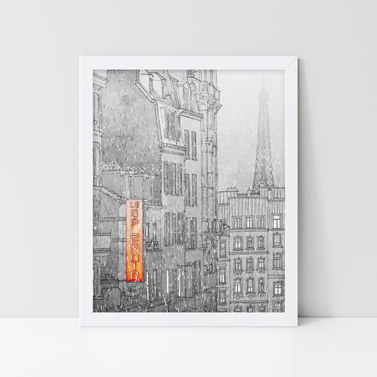 Paris in Winter (red) - Framed Art Print