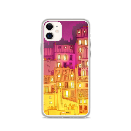Montmartre at night - Illustrated iPhone Case
