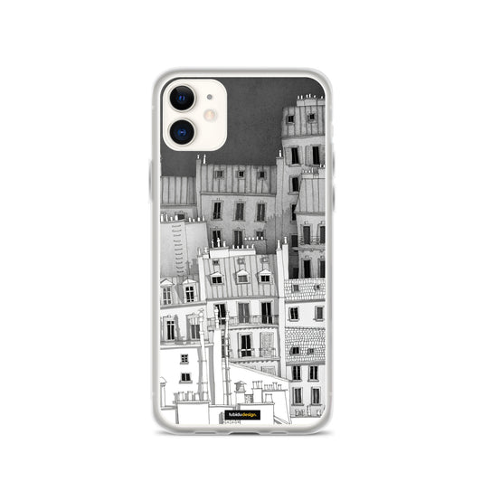 Paris Montmartre (black and white) - Illustrated iPhone Case