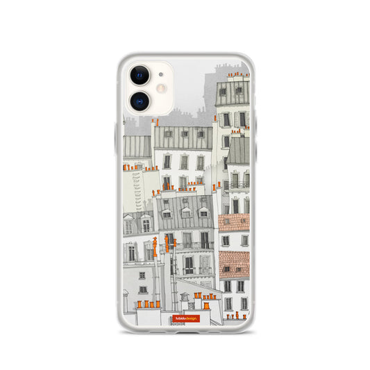 Paris Montmartre (white) - Illustrated iPhone Case