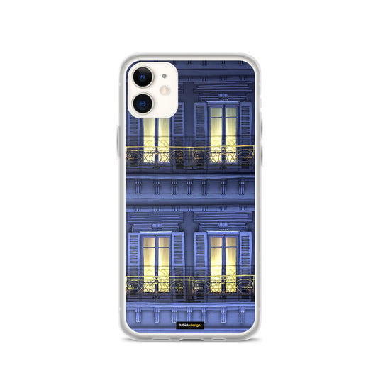 Paris balcony (night) - Illustrated iPhone Case