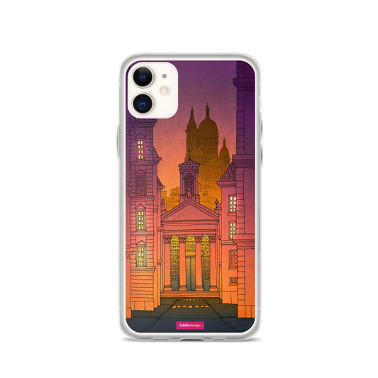 Sacre Coeur (night, purple version) - Illustrated iPhone Case