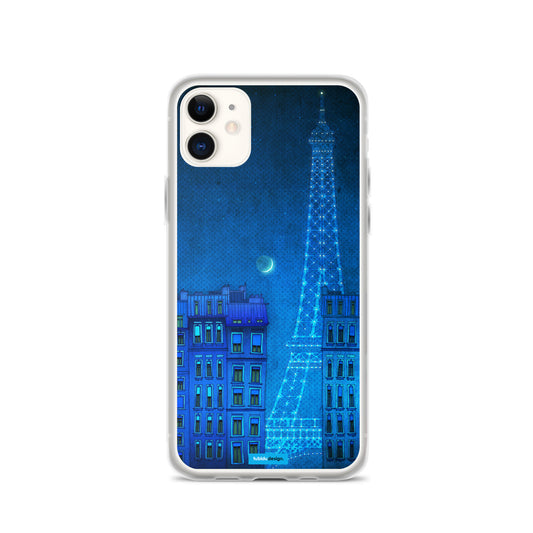 The lights of the Eiffel tower - Illustrated iPhone Case