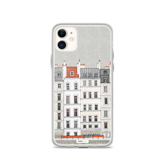 Walk along the Seine (red) - Illustrated iPhone Case