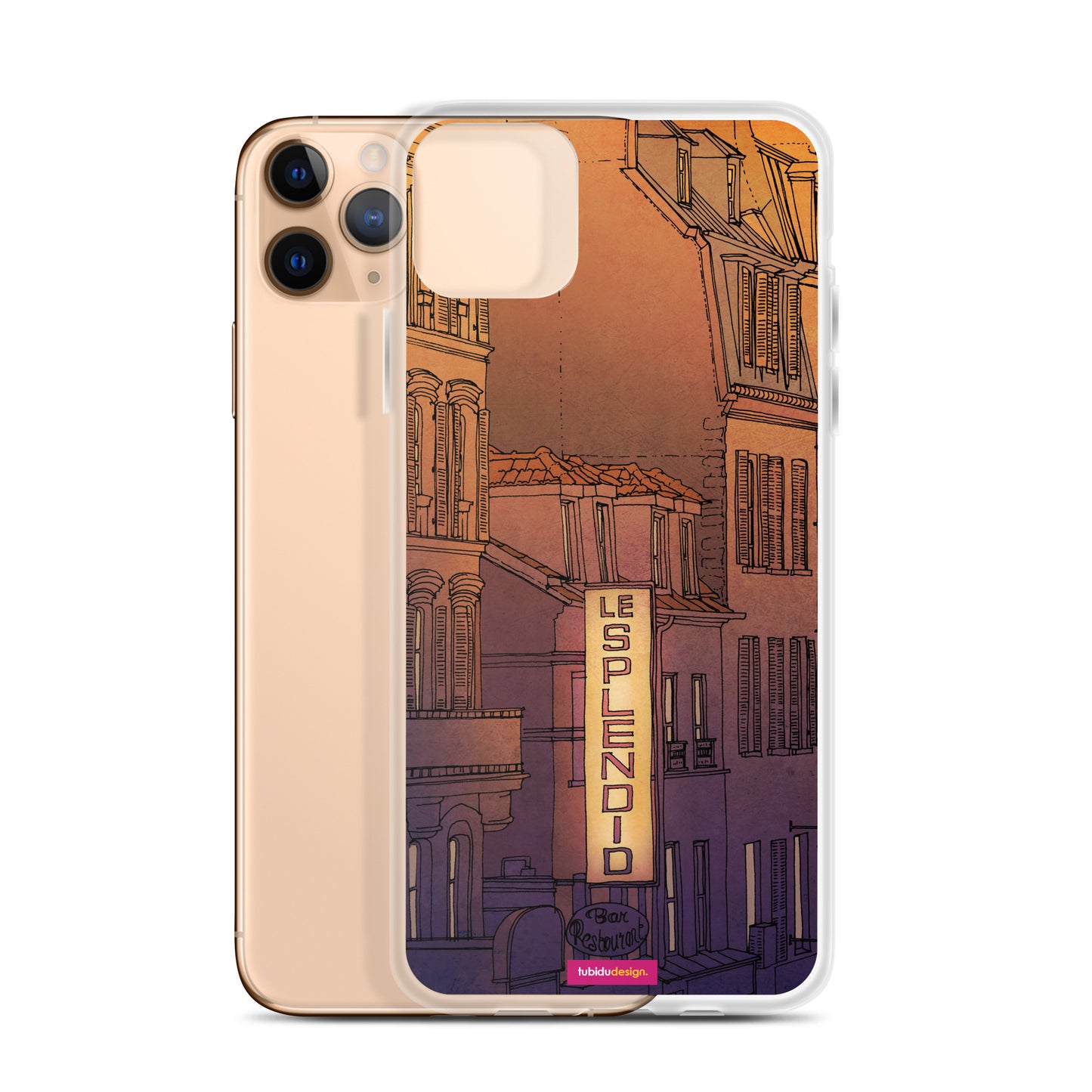 Good morning Paris (light purple) - Illustrated iPhone Case