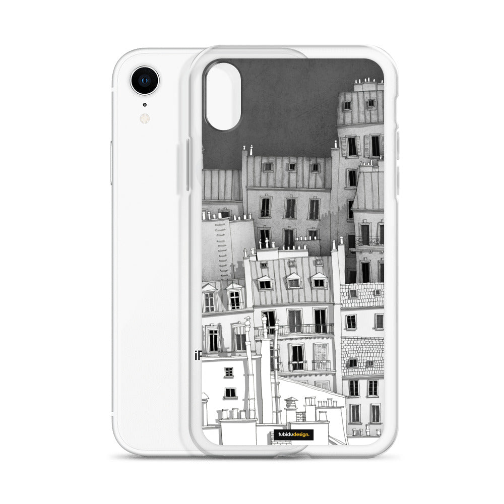 Paris Montmartre (black and white) - Illustrated iPhone Case