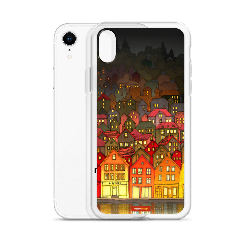 Norway, Bergen (brown) - Illustrated iPhone Case
