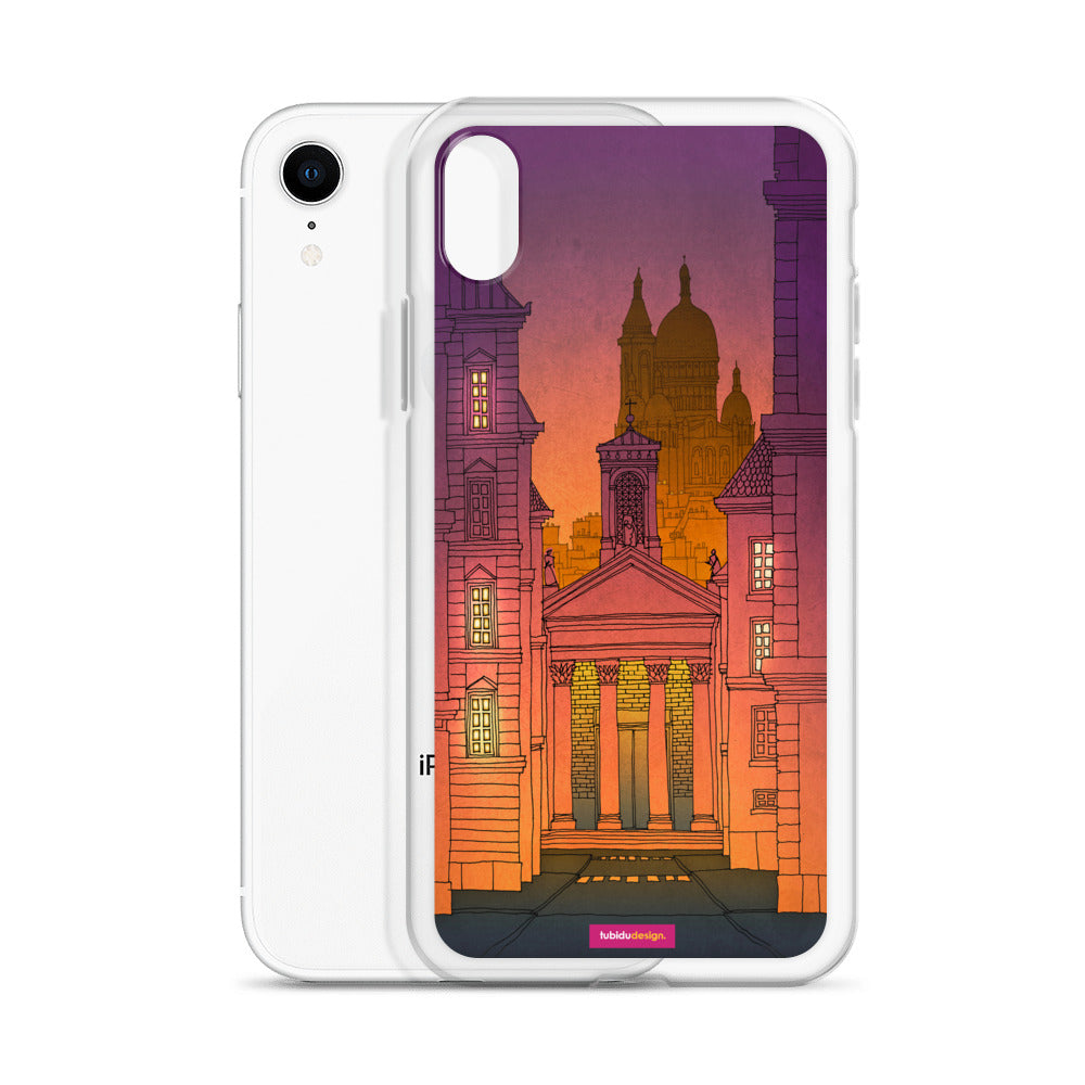 Sacre Coeur (night, purple version) - Illustrated iPhone Case