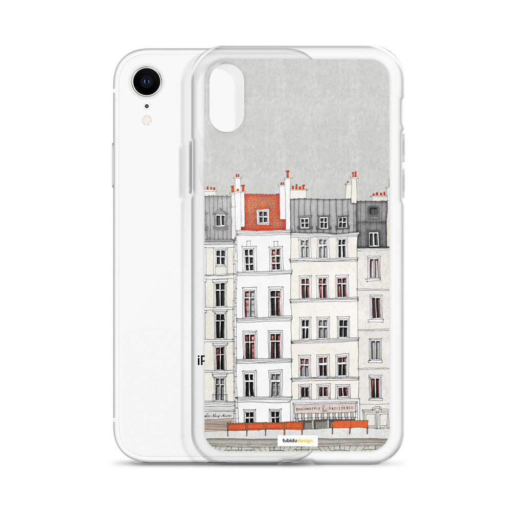 Walk along the Seine (red) - Illustrated iPhone Case