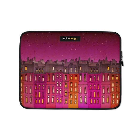 Paris Red facade - Illustrated Laptop Sleeve