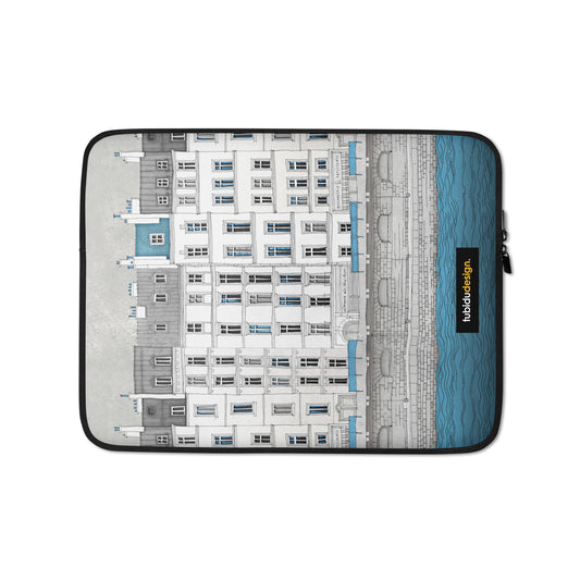 Walk along the Seine (blue) - Illustrated Laptop Sleeve