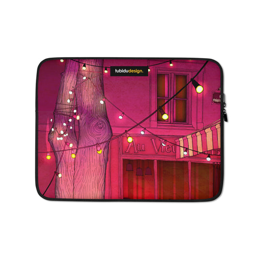 Au vieux Paris (red) - Illustrated Laptop Sleeve