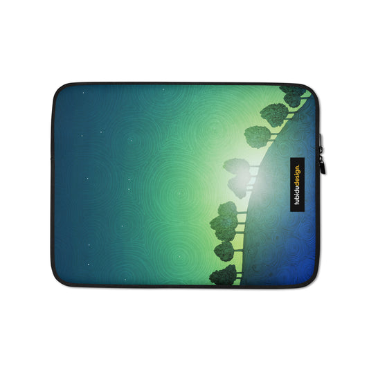 First streak of dawn (green) - Illustrated Laptop Sleeve