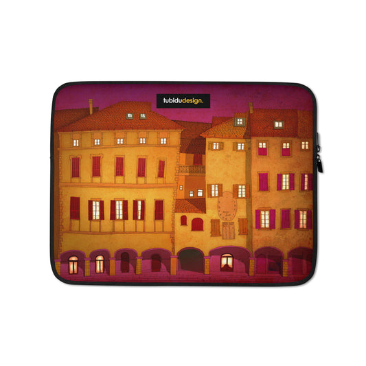 Italian facade (red) - Illustrated Laptop Sleeve