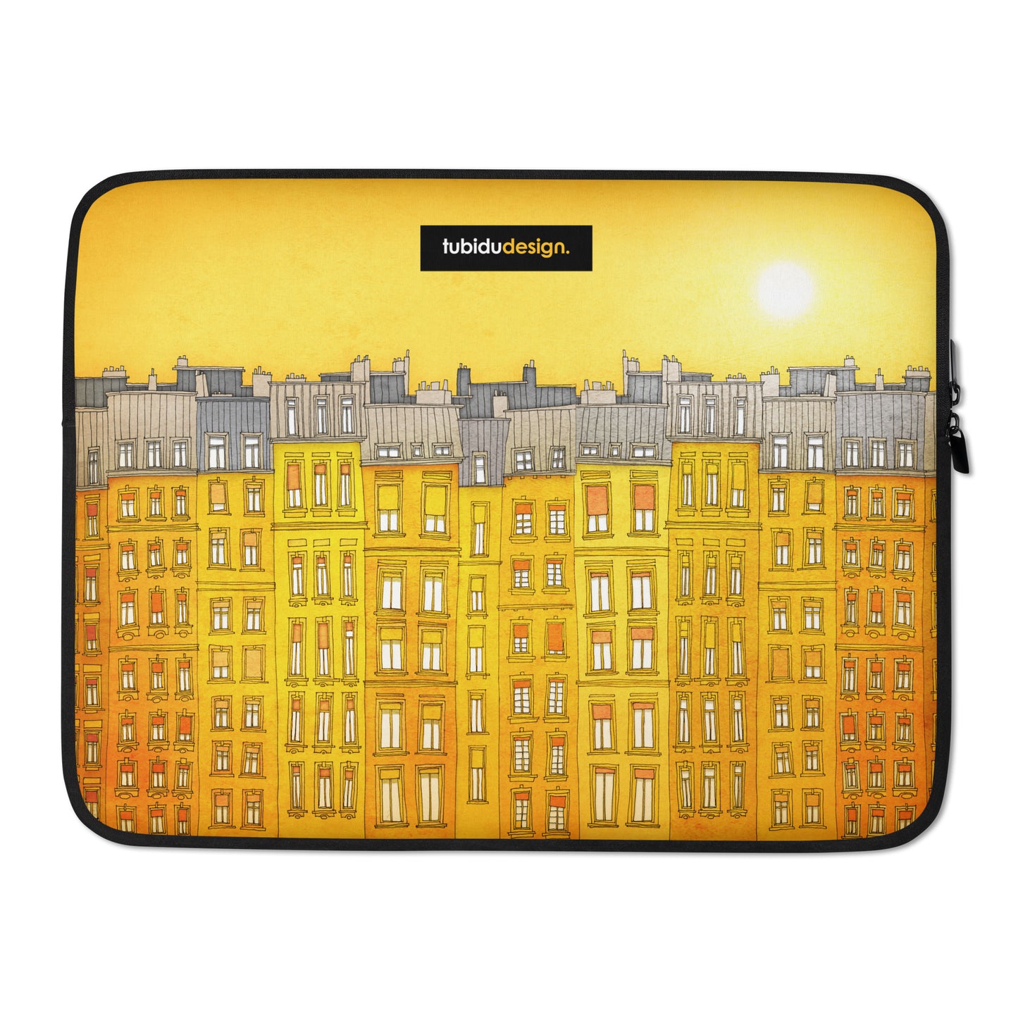 Paris, Yellow facade - Illustrated Laptop Sleeve