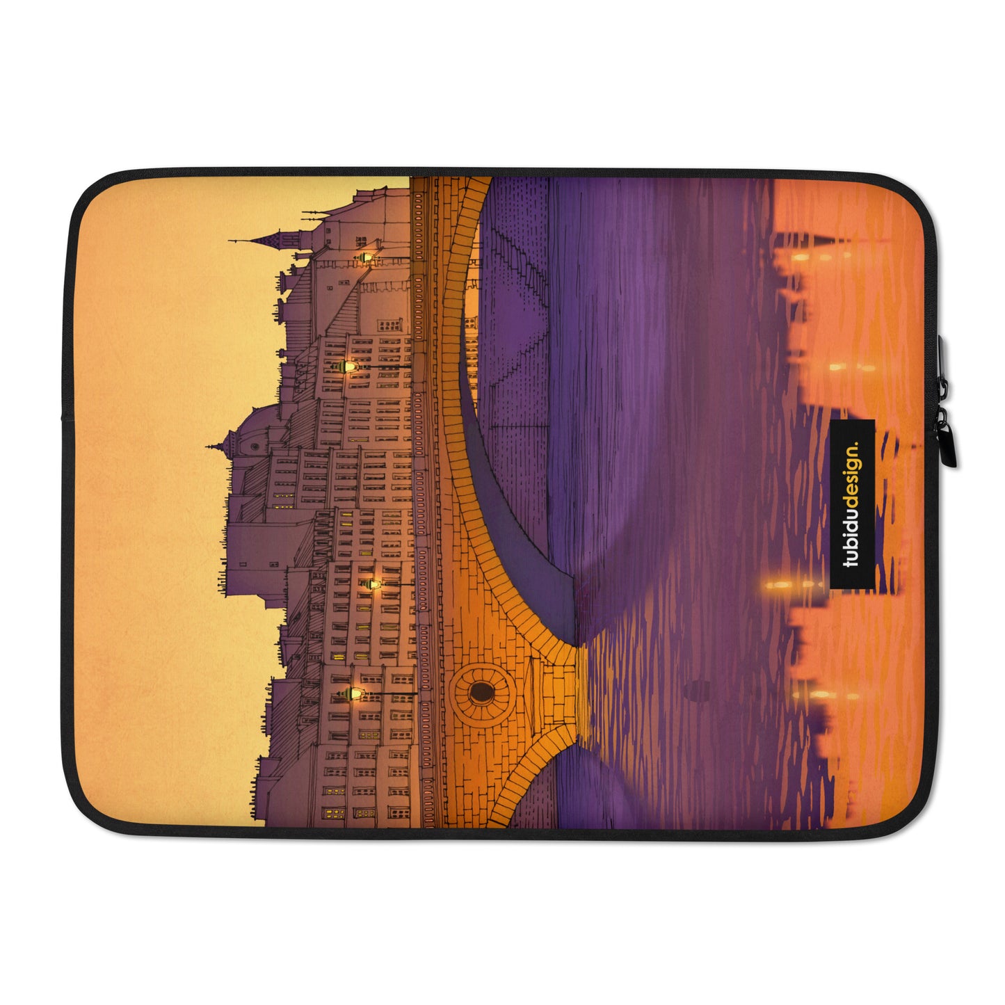 Ile Saint Louis (purple) - Illustrated Laptop Sleeve