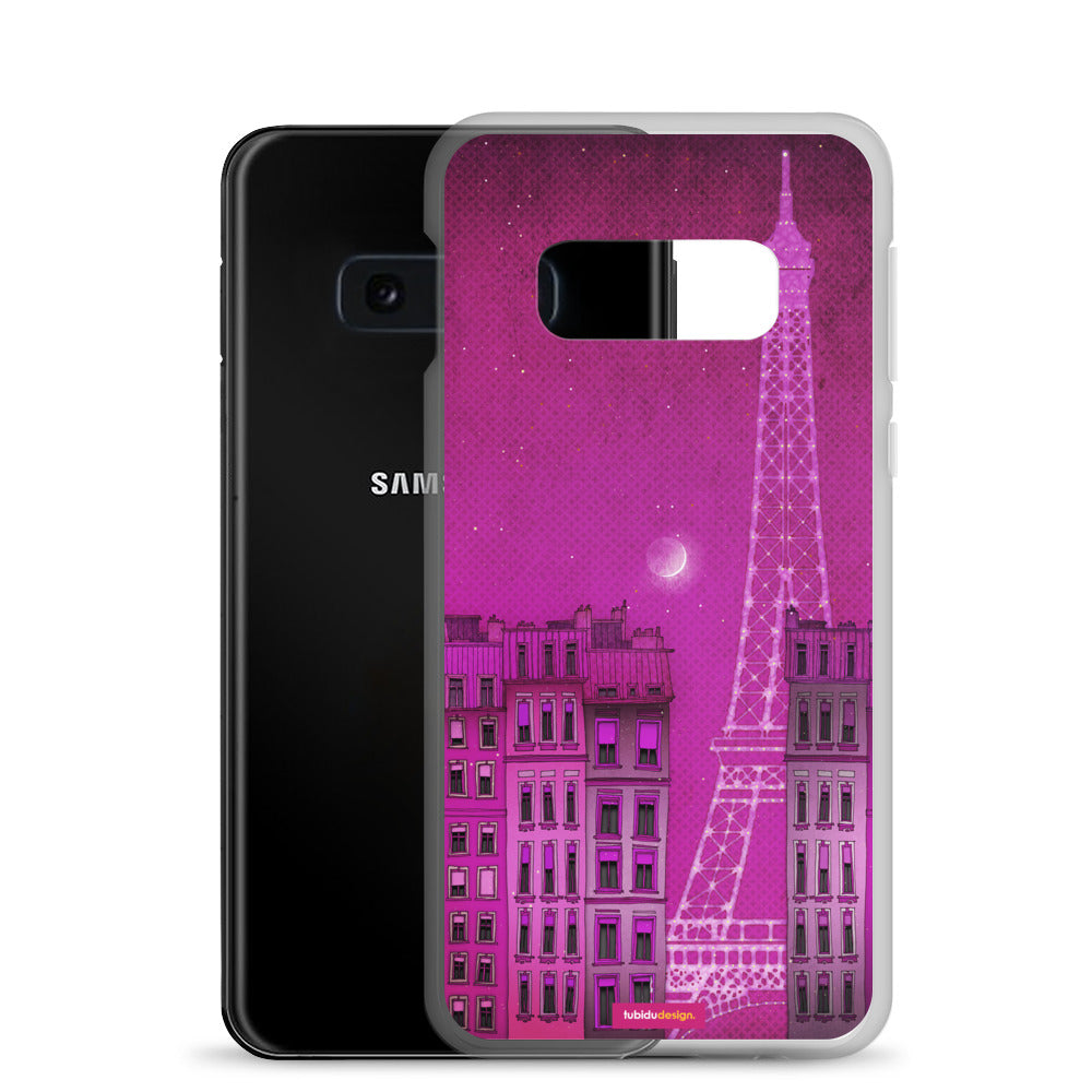 The lights of the Eiffel tower (pink) - Illustrated Samsung Phone Case