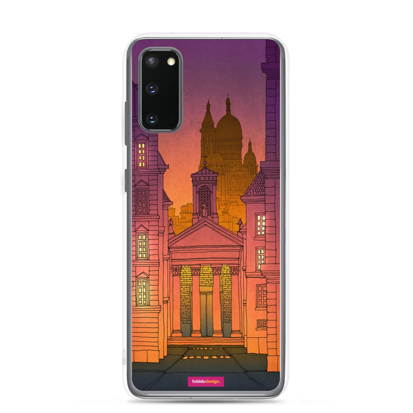 Sacre Coeur (night, purple version)- Illustrated Samsung Phone Case
