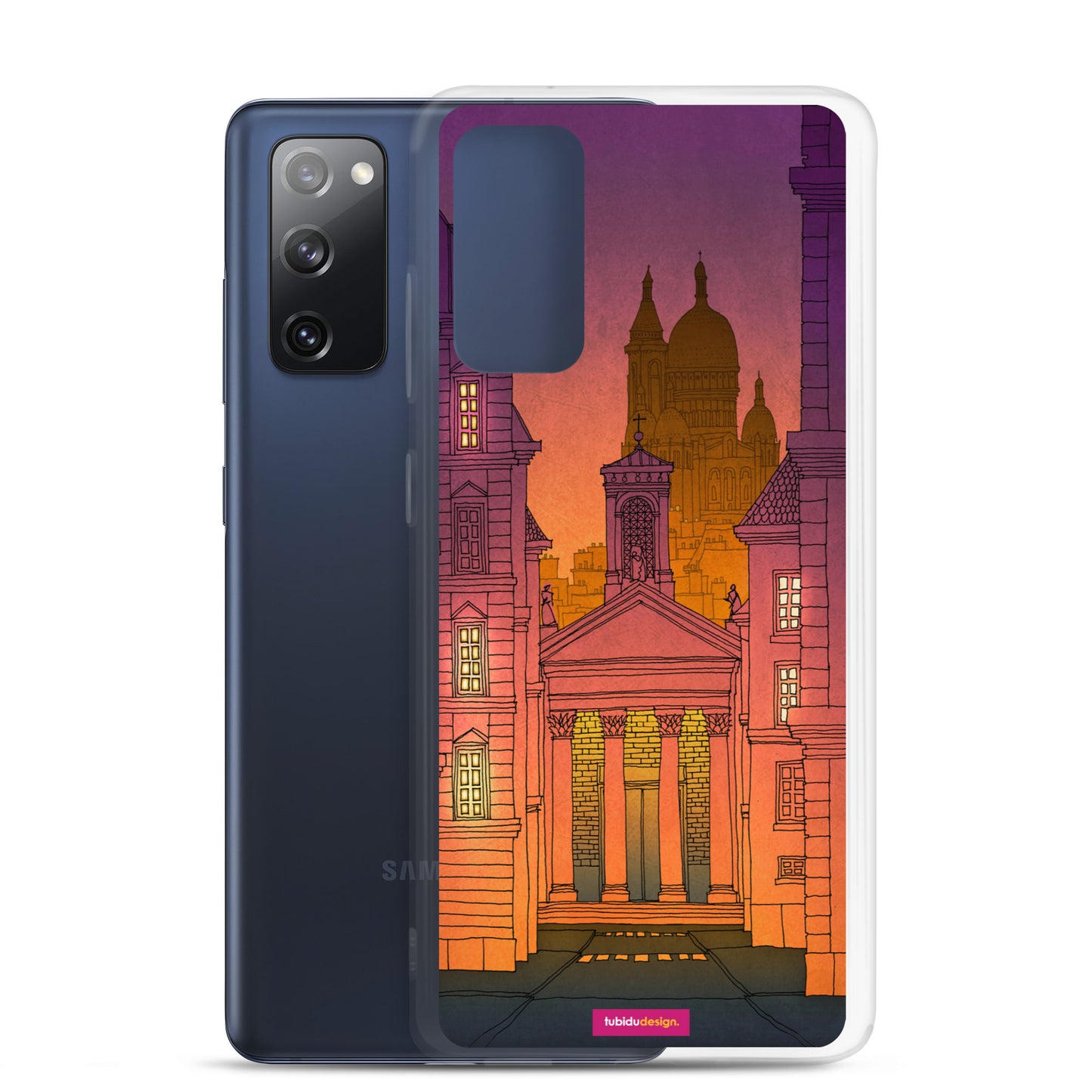 Sacre Coeur (night, purple version)- Illustrated Samsung Phone Case