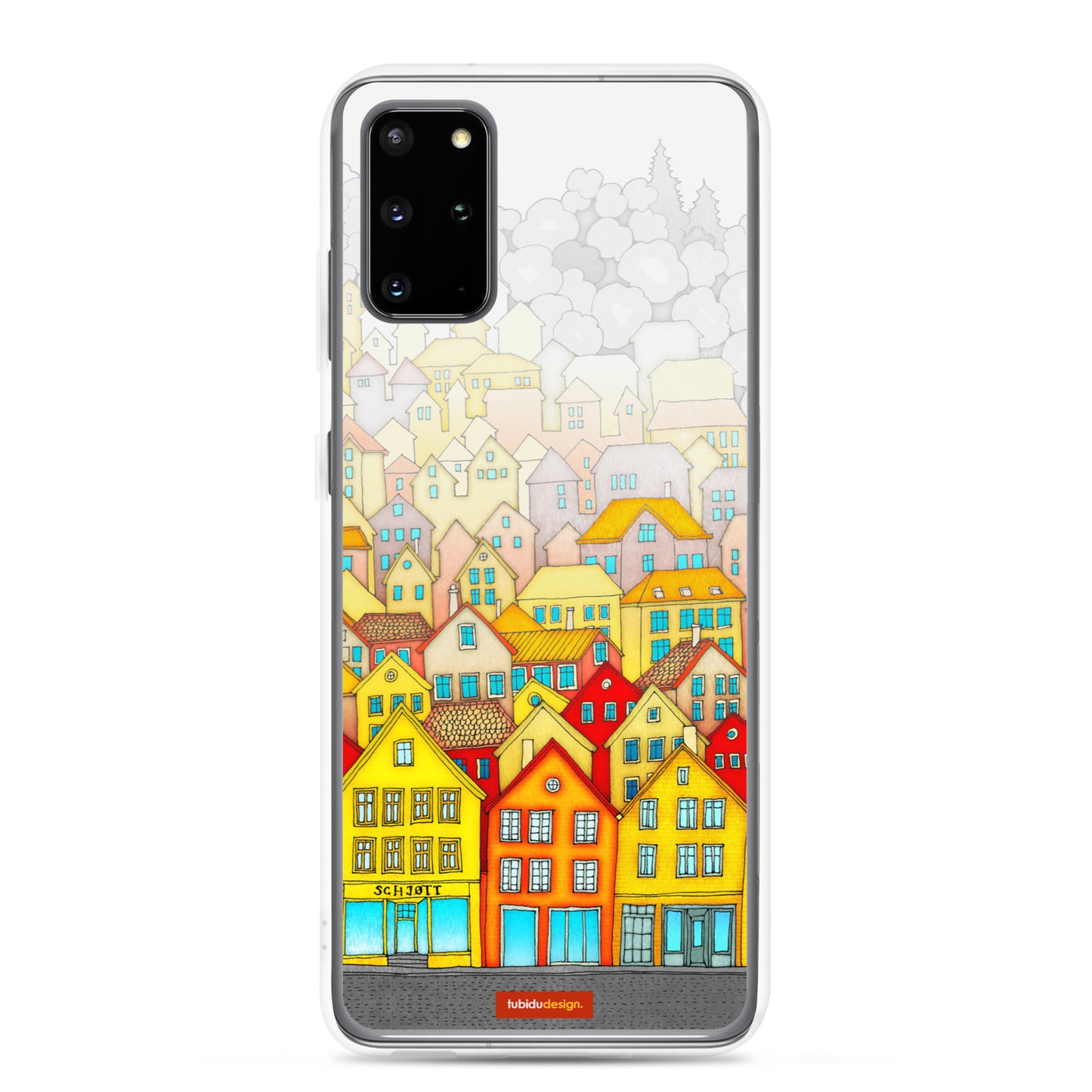 Norway, Bergen (white) - Illustrated Samsung Phone Case