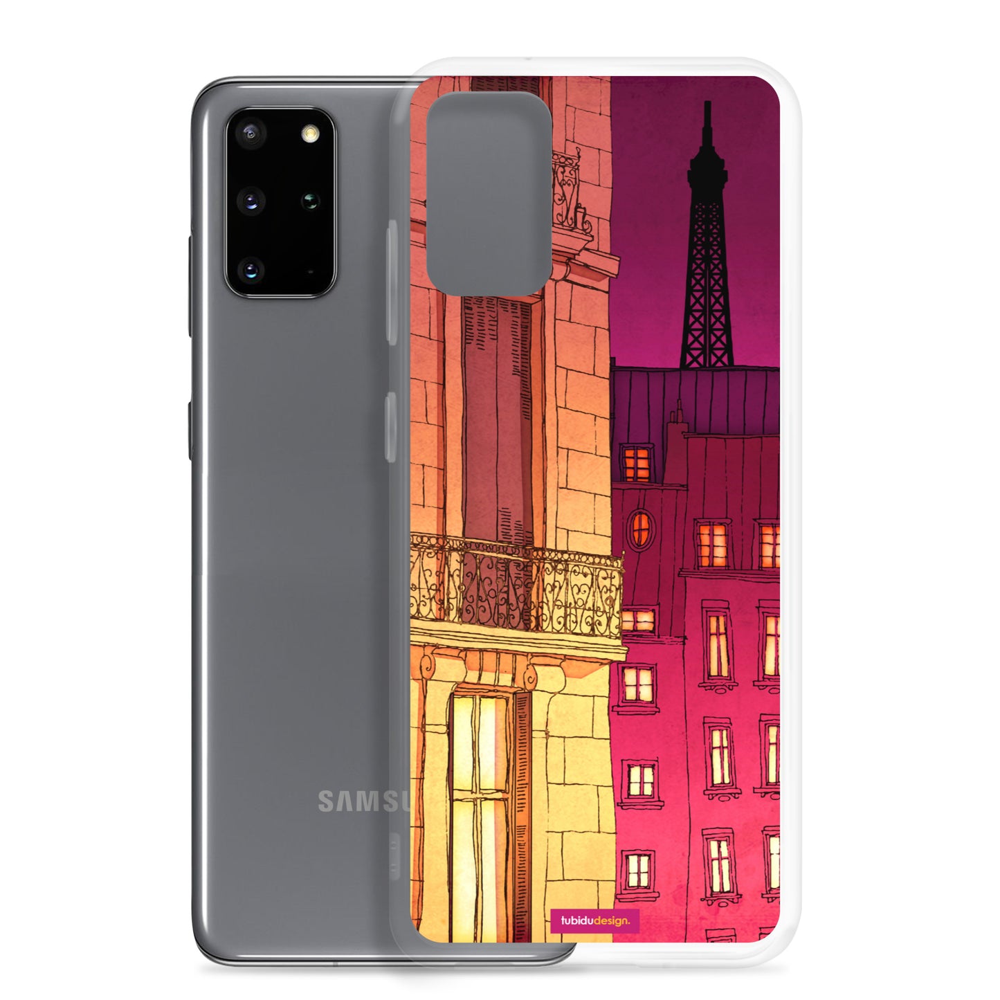 Paris windows (red) - Illustrated Samsung Phone Case