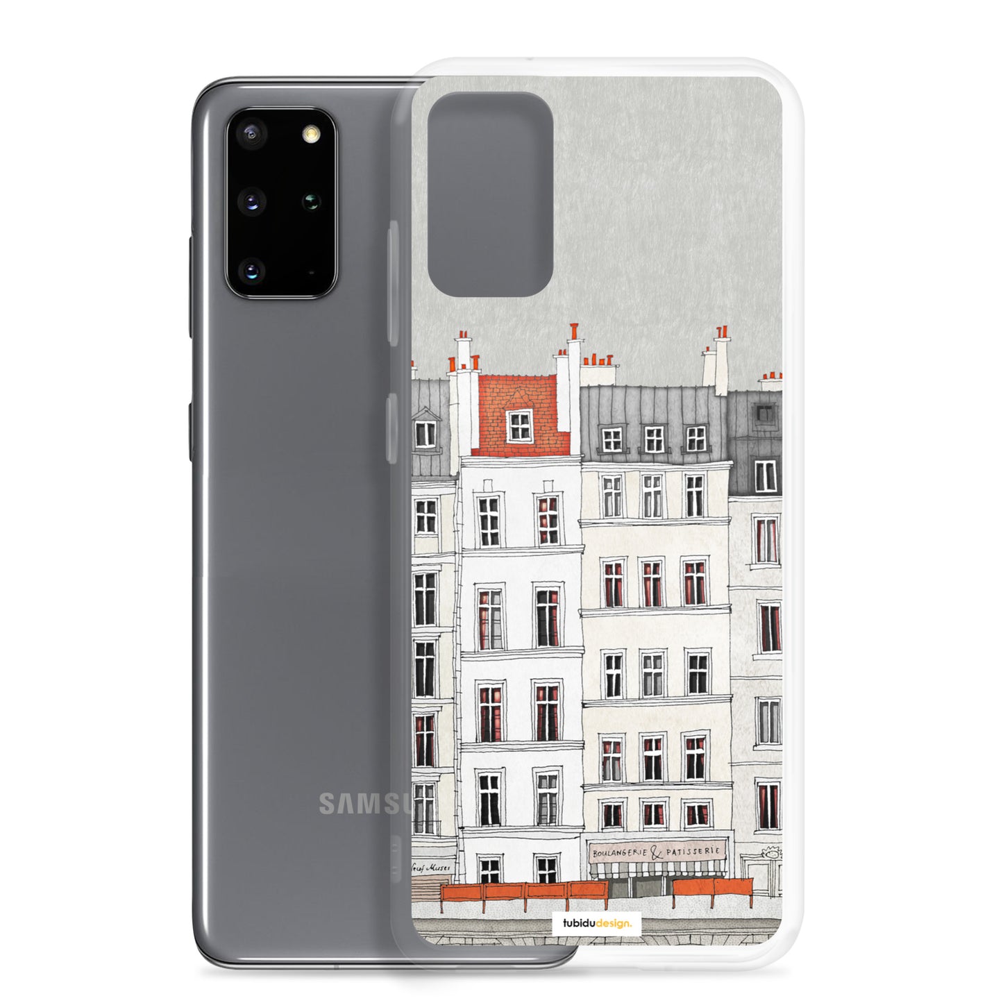 Walk along the Seine (red) - Illustrated Samsung Phone Case