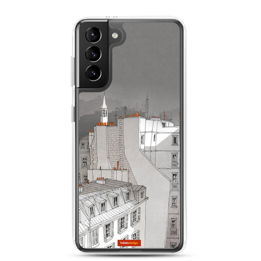 In an old house in Paris (black and white) - Illustrated Samsung Phone Case