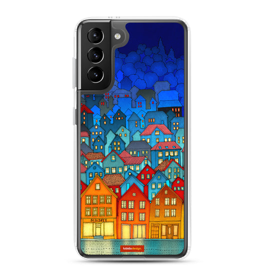 Norway, Bergen (blue) - Illustrated Samsung Phone Case