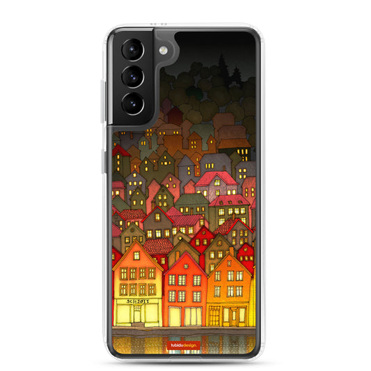 Norway, Bergen (brown) - Illustrated Samsung Phone Case