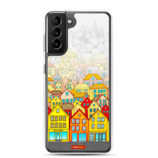 Norway, Bergen (white) - Illustrated Samsung Phone Case
