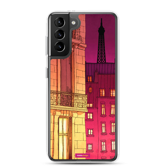 Paris windows (red) - Illustrated Samsung Phone Case