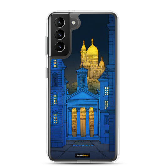 Sacre Coeur (night, blue version) - Illustrated Samsung Phone Case