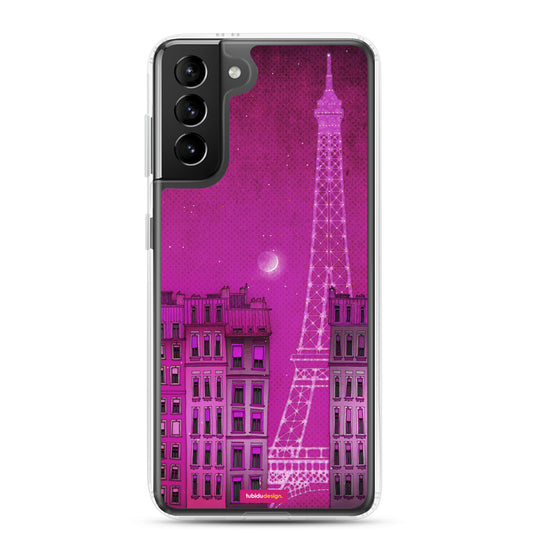 The lights of the Eiffel tower (pink) - Illustrated Samsung Phone Case
