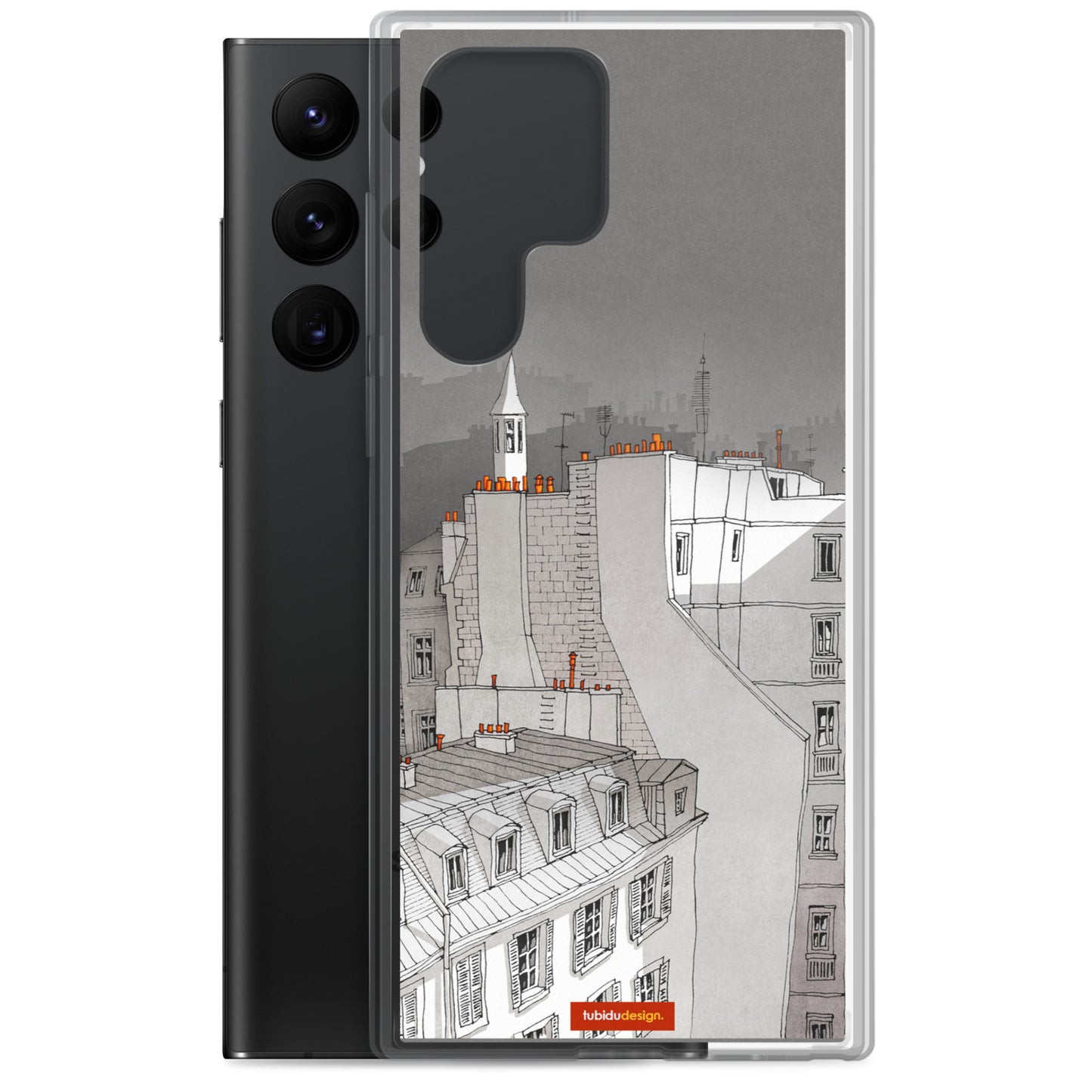 In an old house in Paris (black and white) - Illustrated Samsung Phone Case