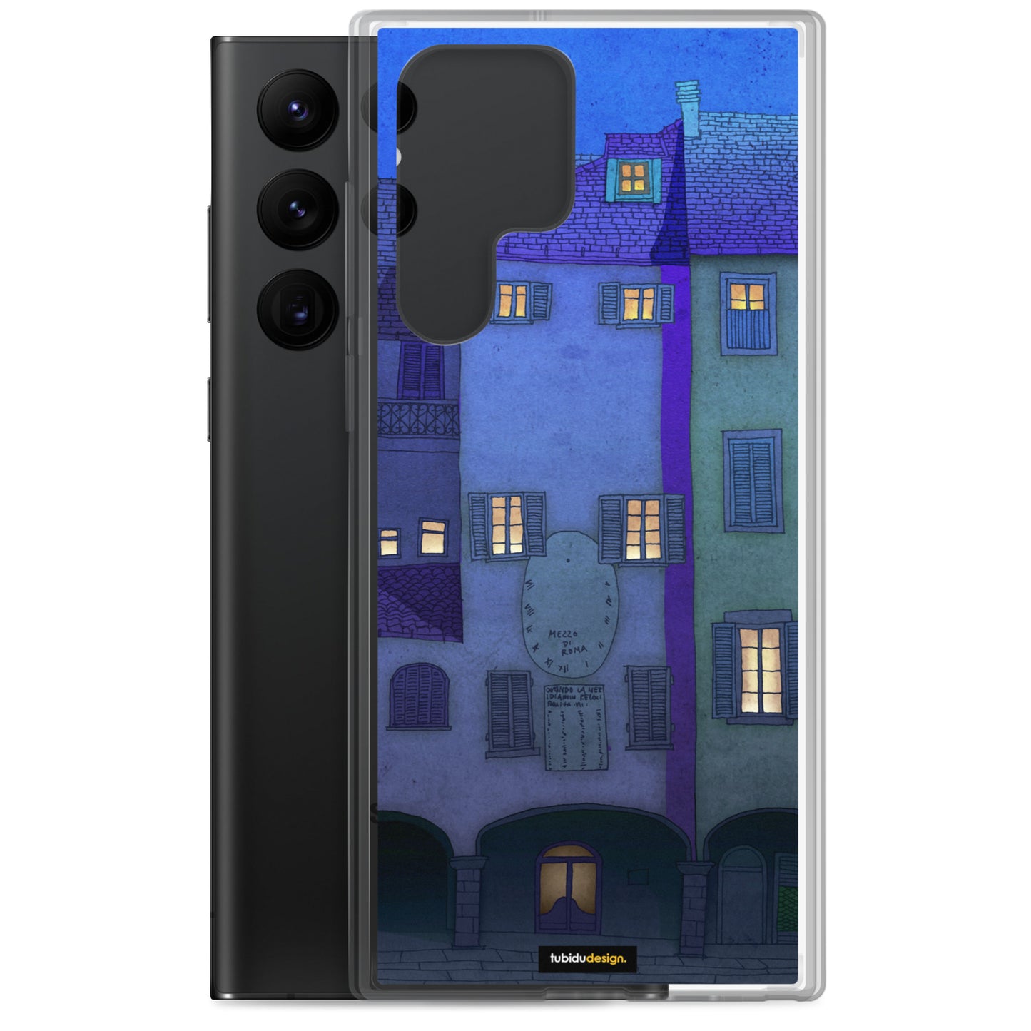 Italian facade (blue) - Illustrated Samsung Phone Case