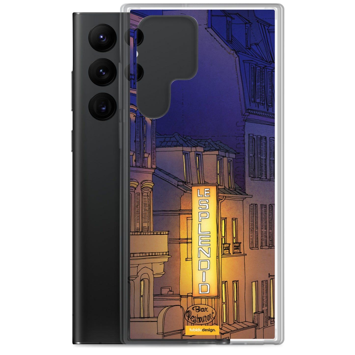 Good morning Paris (purple) - Illustrated Samsung Phone Case