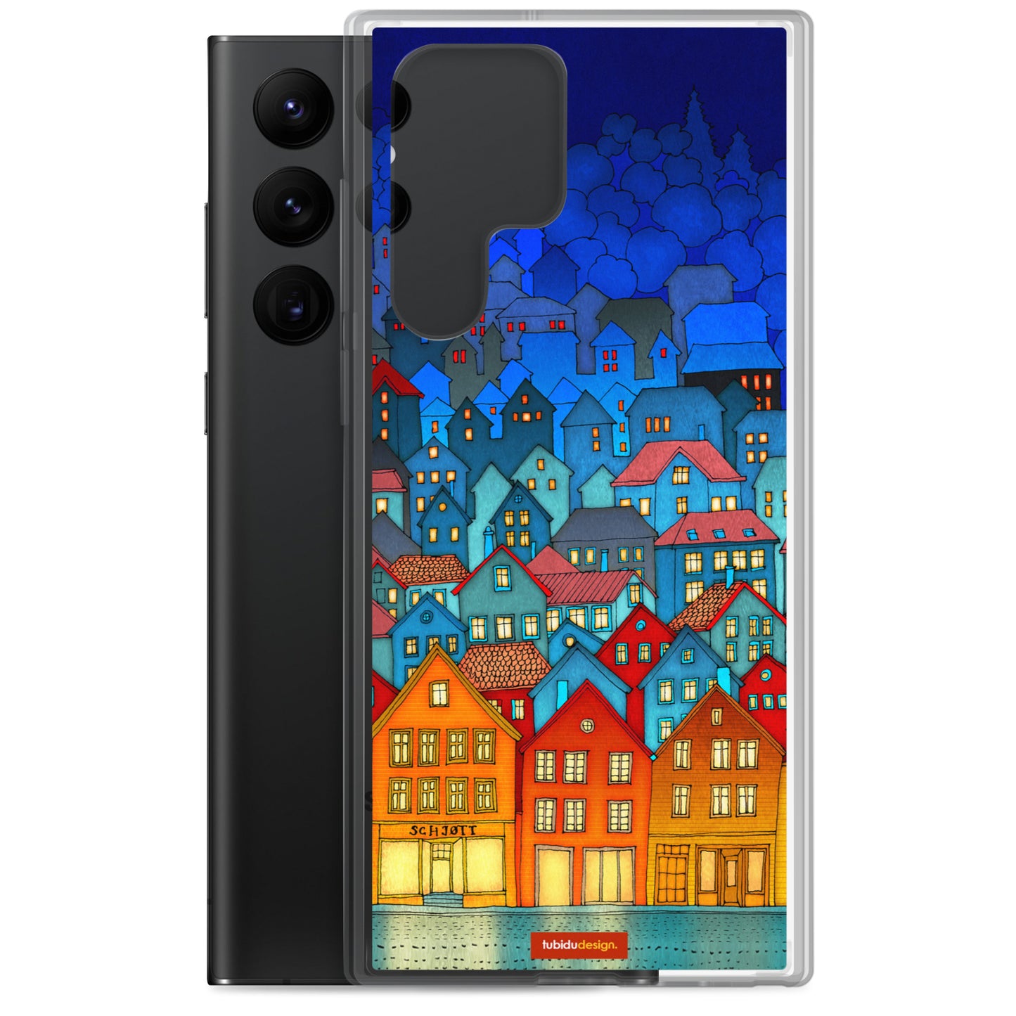 Norway, Bergen (blue) - Illustrated Samsung Phone Case