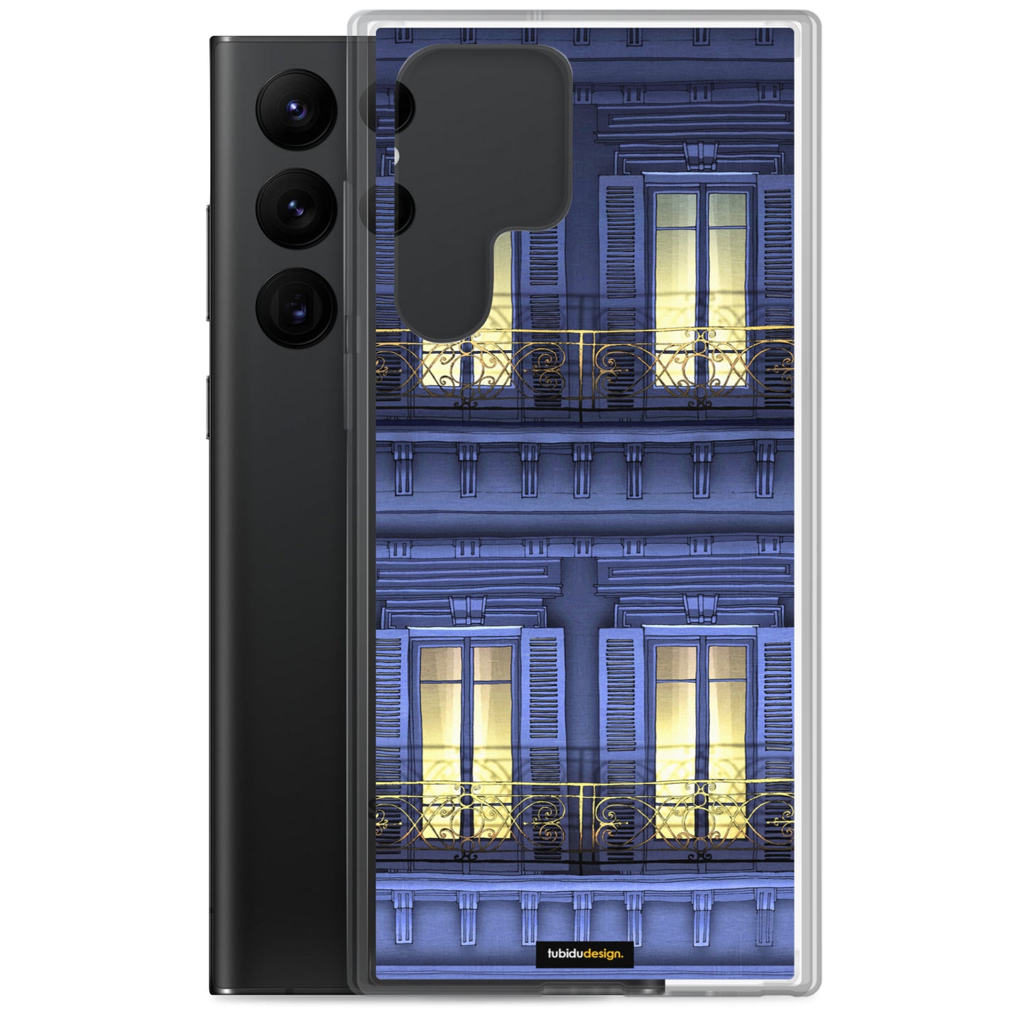 Paris balcony (night) - Illustrated Samsung Phone Case