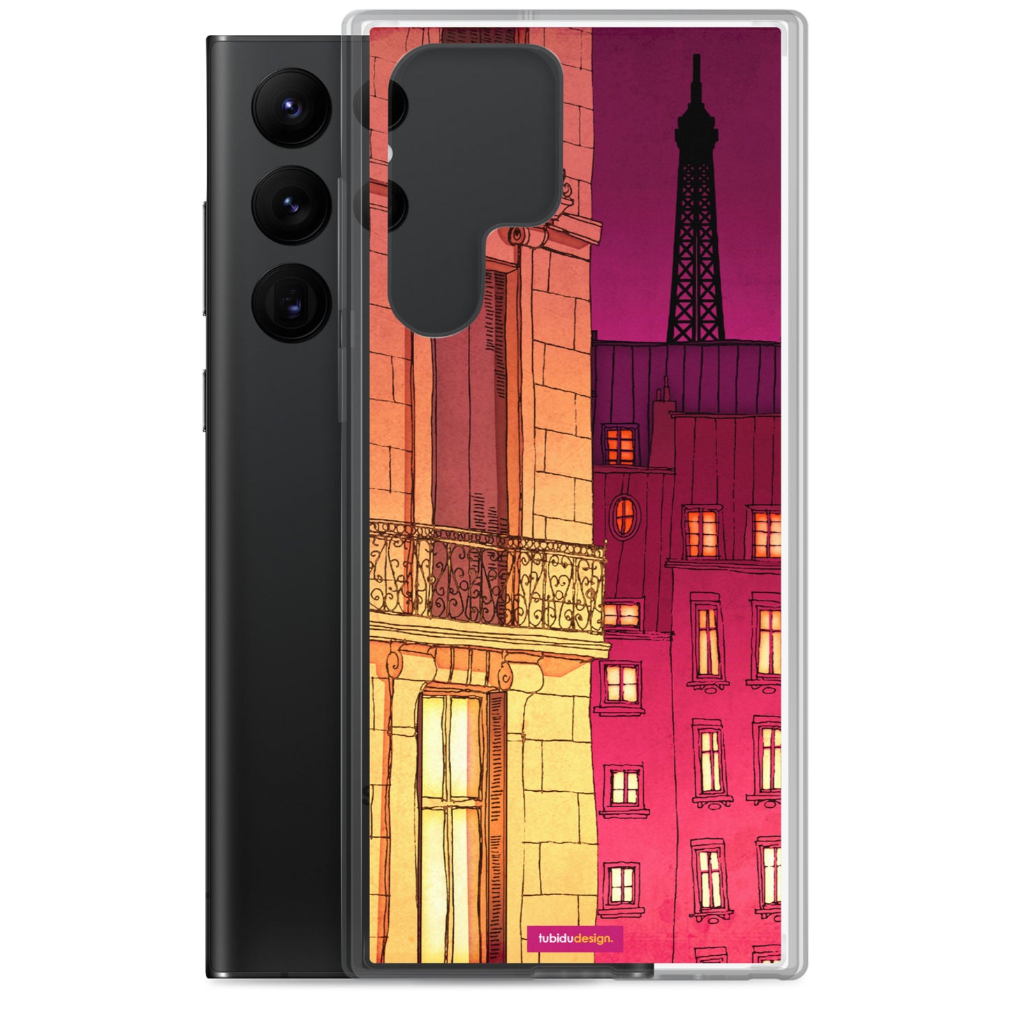Paris windows (red) - Illustrated Samsung Phone Case
