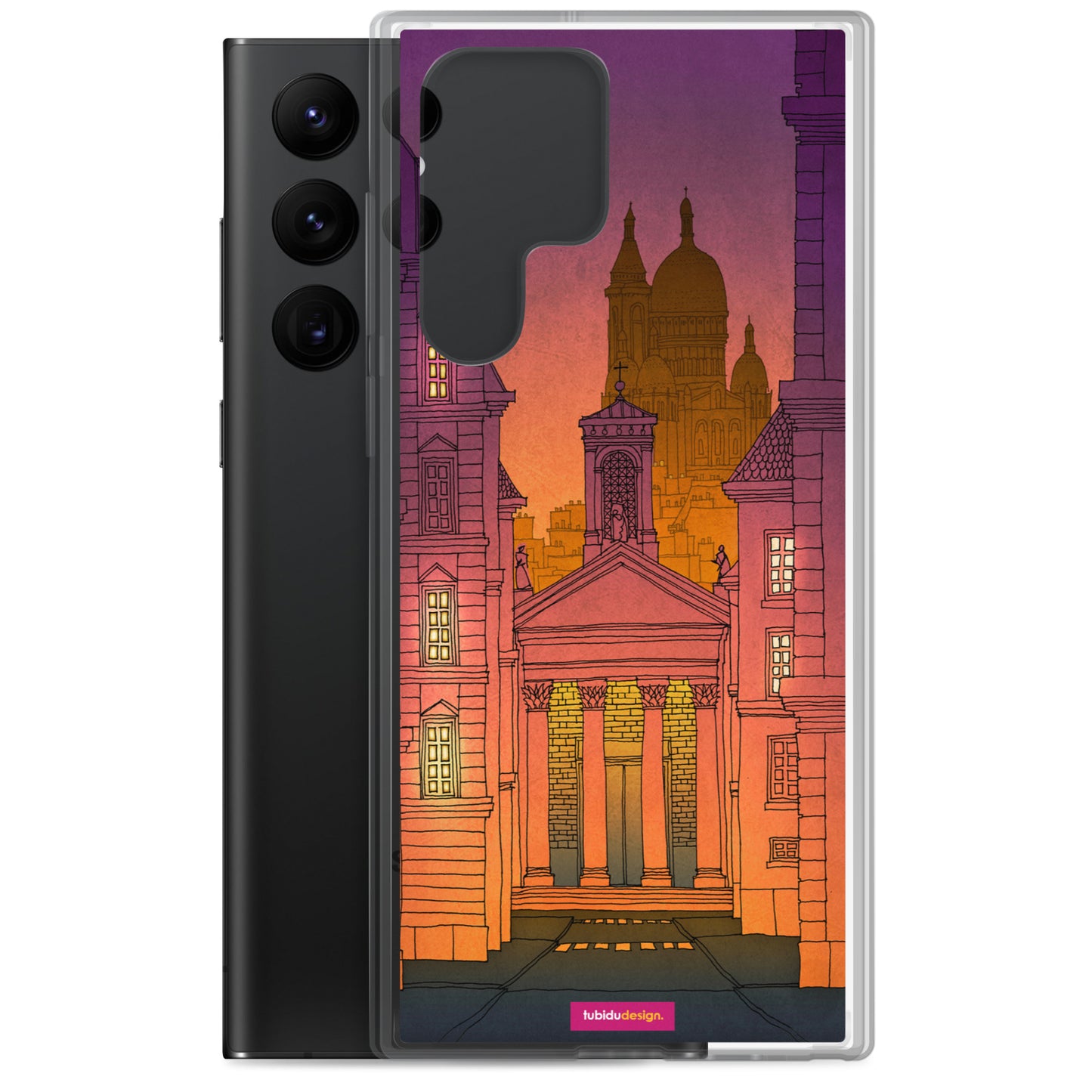 Sacre Coeur (night, purple version)- Illustrated Samsung Phone Case