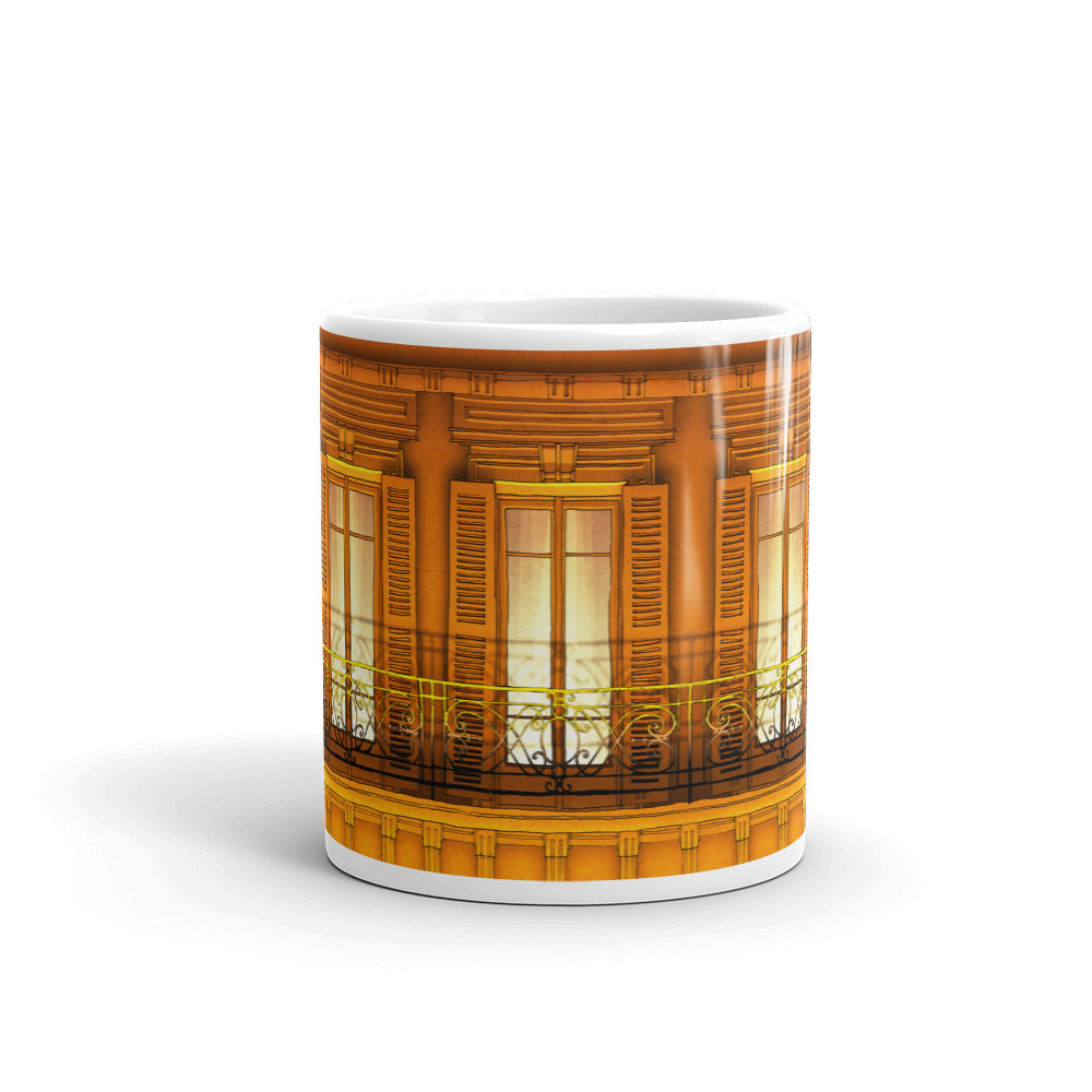 Paris balcony (orange) - Illustrated Mug No.6