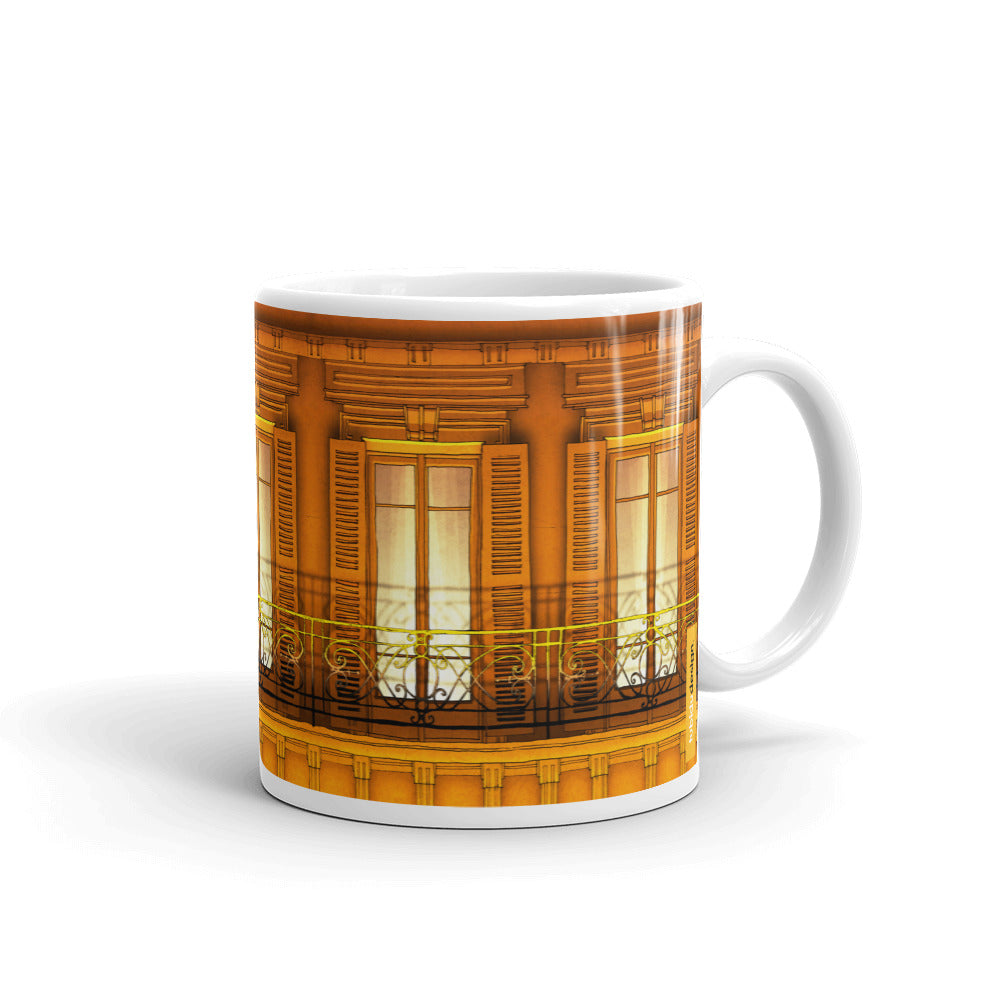 Paris balcony (orange) - Illustrated Mug No.6