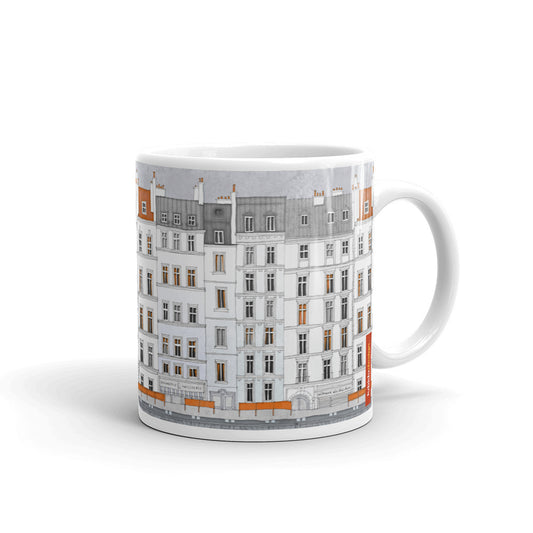 Walk along the Seine (red) - Illustrated Mug No.15