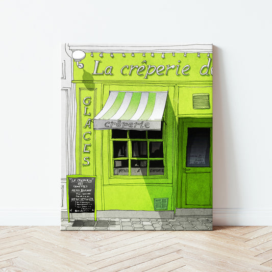 La Creperie (green) - Canvas Art Print