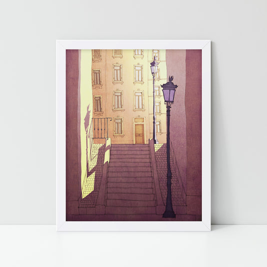 Morning shine (purple) - Framed Art Print